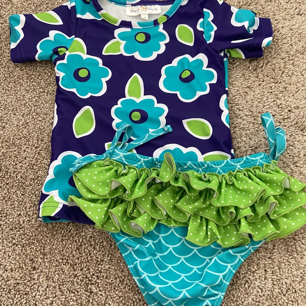 Oopsie Daisy Toddler Girl Rash-guard Swim
